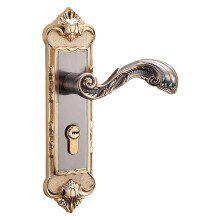 Antique Coffee Gold Interior Door Lock with Silent Closing for Bedroom, Durable Alloy Handle Set