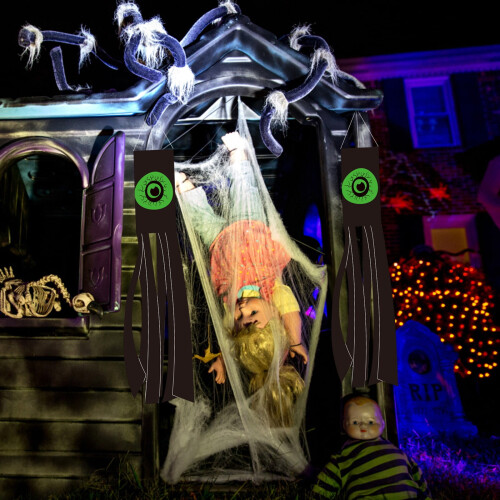 Halloween-vindpose med hvide LED-lys 122 cm 1