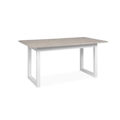 Extensible Dining Table - Travertine and White L160/200 cm - HOUSTON 2
