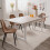 Extensible Dining Table - Travertine and White L160/200 cm - HOUSTON 8