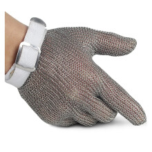 Stainless Steel Mesh Cut Resistant Glove for Kitchen and Oyster Shucking, Adjustable Wrist Strap, Medium