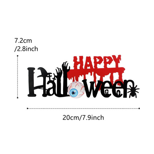 Halloween table sign with eyeball spider design 2