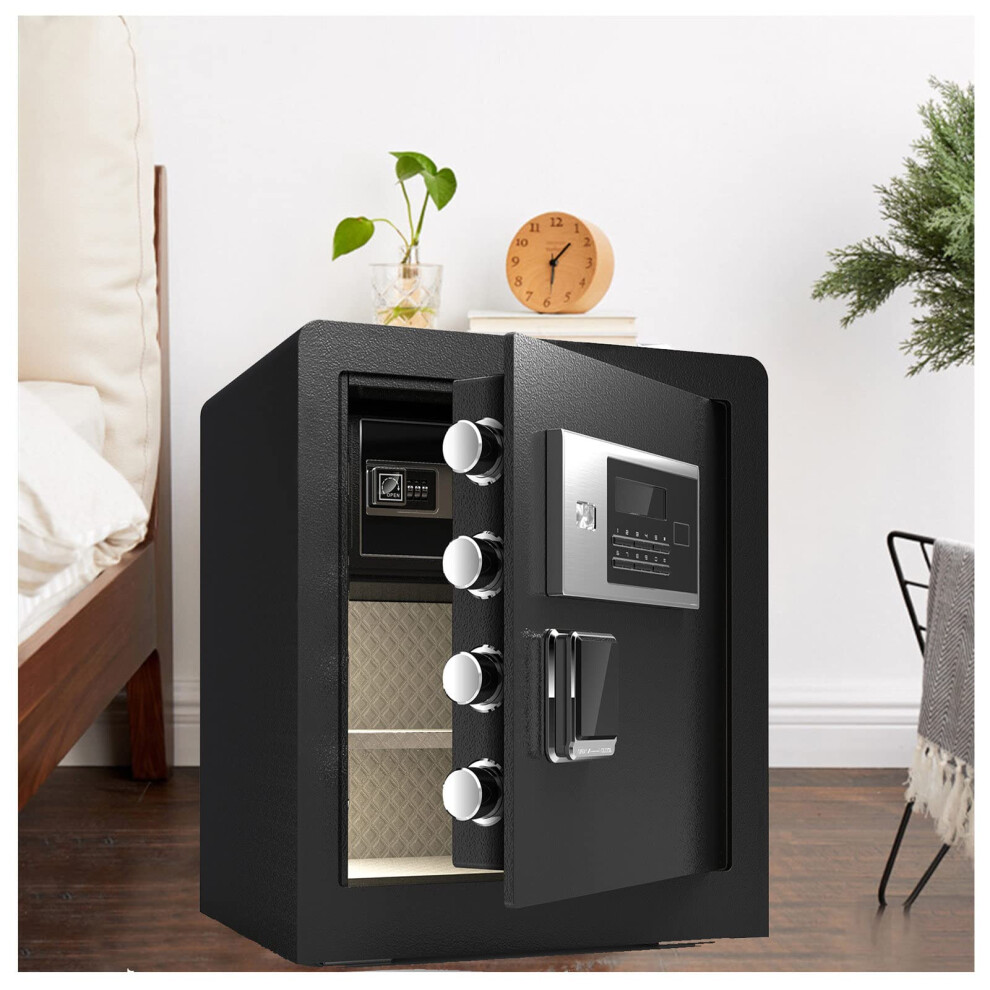 Home Safe Box 1.7 Cu Ft Electronic Safe With Keypad And Dual Key Access, Steel Construction, Alarm And Shelf 9771547054399
