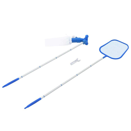 Two Piece Pool Maintenance Kit with Ergonomic Grip, Easy Clean Storage, Multicolour Finish