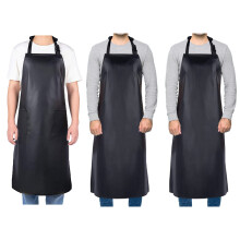 3 Pack Waterproof Work Apron Heavy Duty Rubber Vinyl for Dishwashing and Butchering Adjustable Fit