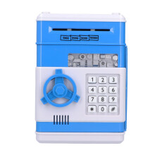 Kids Money Saving Bank with Electronic Password Lock and Automatic Bill Intake, Blue Piggy Bank Toy