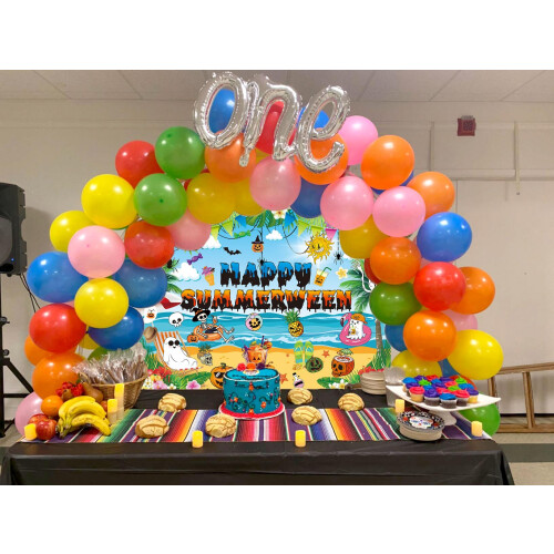 Halloween Backdrop 8x6FT Wrinkle‑Resistant True‑Color Polyester Summerween Party Decorations 2