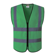 Visibility Safety Vest Green 26.8 Inches, Lightweight Reflective Vest with Front Zipper for Work and Running
