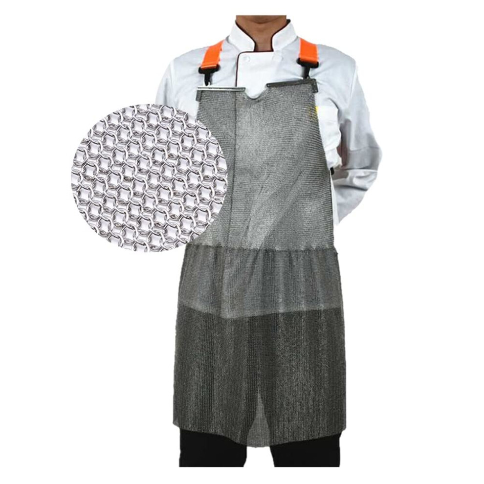Stainless Steel Mesh Cut Resistant Apron Level 5 Safety Shield For Butchers Meat Processing Silver 55X76cm 9771547054597