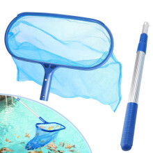 Pool Skimmer and Leaf Rake with 4ft Adjustable Telescopic Pole, Deep Bag Fine Mesh Net, Sturdy Frame