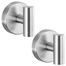 Suction Cup Hooks No Drill Shower Hooks Heavy Duty 11lbs Hold RustResistant Brushed Nickel Set of 2