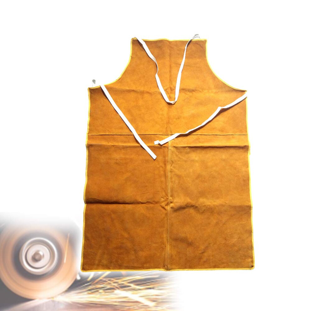 Heavy Duty Leather Welding Apron Heat Resistant Cowhide Protection Flame Retardant Stitching Design 9351714679909