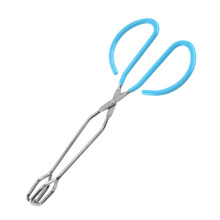 Blue 27cm Kitchen and Barbecue Tongs with AntiScalding Handle for Steak and Bread Frying