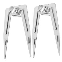 2 Pack Rotating Stainless Steel Rotisserie Forks for BBQ Grilling Meat and Chicken with Secure Food Locking