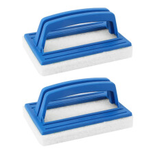 Pool Cleaning Brush Set with Ergonomic Handle, Reusable Sponge Head, Ideal for Spa and Pond Waterline Scrubbing