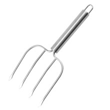 Stainless Steel Barbecue Fork and Grill Meat Skewer Set with Secure Grip, 360 Rotation, Easy Clean