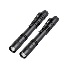 LED Pen Flashlight 2PCS 500LM Super Bright Aluminum Pocket Torch with Clip for Inspection