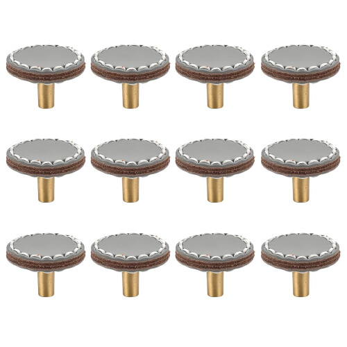 Leather Drawer Pulls 12 Pack, Durable FullGrain Soft Leather Cabinet Knobs, RustResistant Brass Hardware