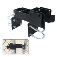 Heavy Duty Chain Link Fence Double Gate Latch with Lock, Adjustable Fit for 13/8' Round Tube Frame