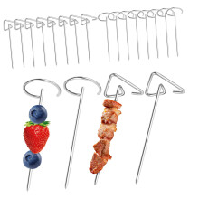 20pcs Stainless Steel BBQ Skewers Set, Reusable Metal Kabob Sticks for Grilling Meat and Vegetables