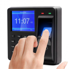 Relógio de ponto eletrônico com controle de acesso, reconhecimento de impressão digital/senha/cartão de identificação e tela de 2,4 polegada