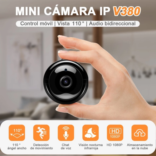 Mini Câmera IP Inteligente WiFi com Visão Noturna, 2MP, 720p