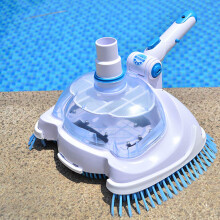 Pool Vacuum Head with Adjustable Angle Design, Universal Fit Swimming Pool Cleaning Brush White Blue