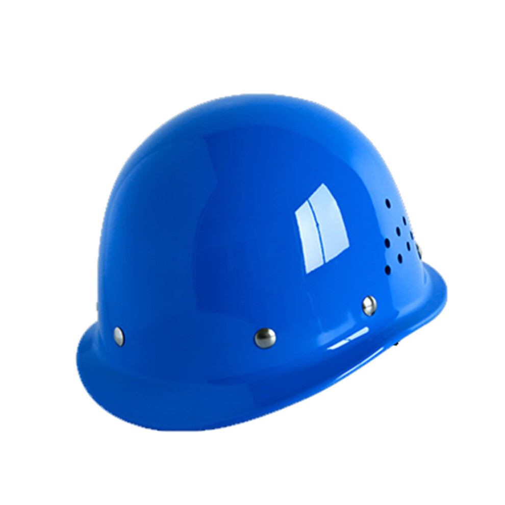 Ventilated Construction Hard Hat With 8Point Knob Adjustment, Lightweight Frp Safety Helmet With Chin Strap, Blue 9351714680899