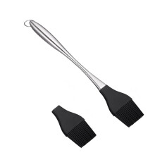 Heat Resistant Silicone BBQ Basting Brush for Grilling and Cooking with Comfortable Grip Handle