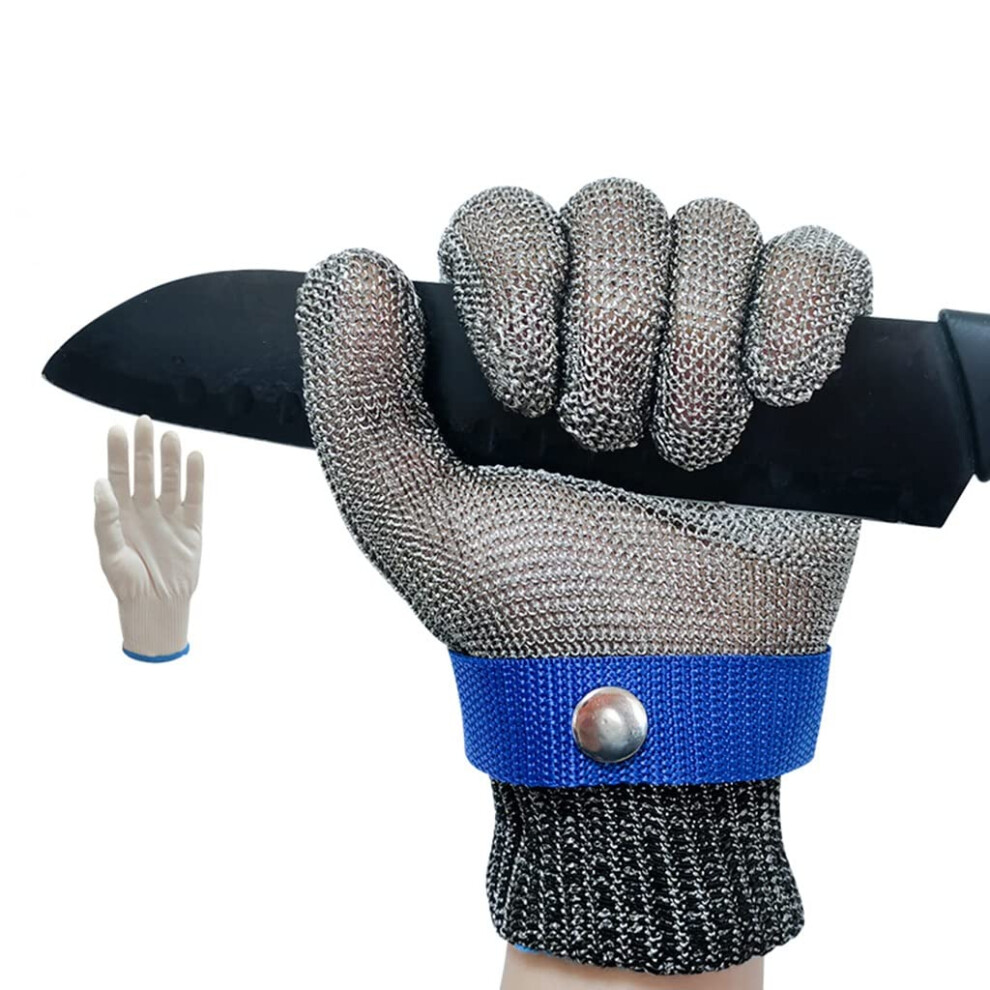 Xxl Cut Resistant Kitchen Glove Food Grade Stainless Steel Mesh Safety Work Glove With Adjustable Buckle 9351714681063