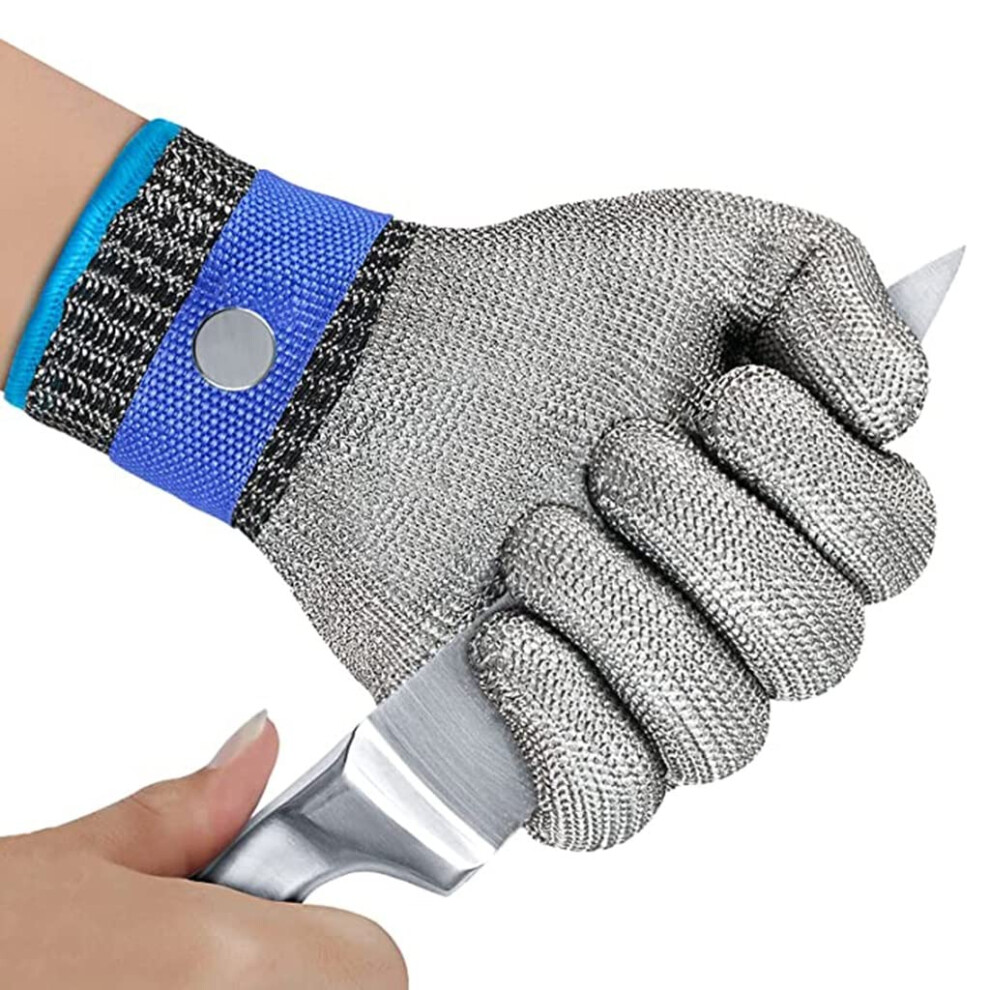 Cut Resistant Gloves For Kitchen Stainless Steel Chainmail Gloves, NonâSlip Grip, Food Grade, 2Pcs/S 9771547055990