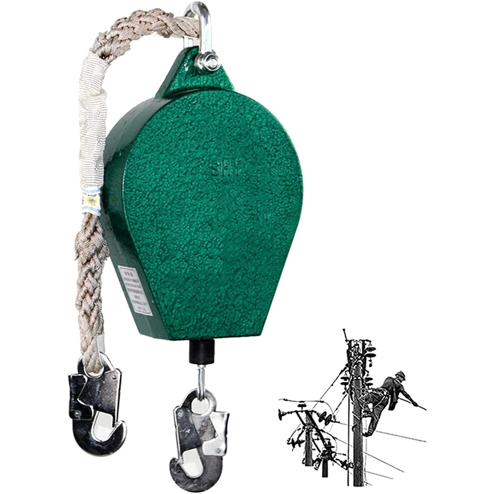 5M Self Retracting Lifeline Fall Arrest Device With Double Disc Braking And Autolocking Hooks For Roofing 9351714681353