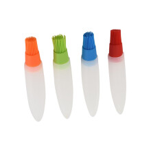 4 Pack Silicone Basting Brush Set with Transparent Bottle for BBQ Grilling and Cooking