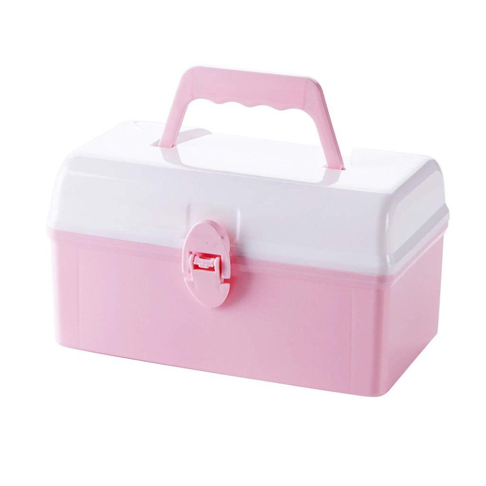 Pink Large Capacity First Aid Box Plastic Multilayer Medicine Storage Organizer For Home And Travel