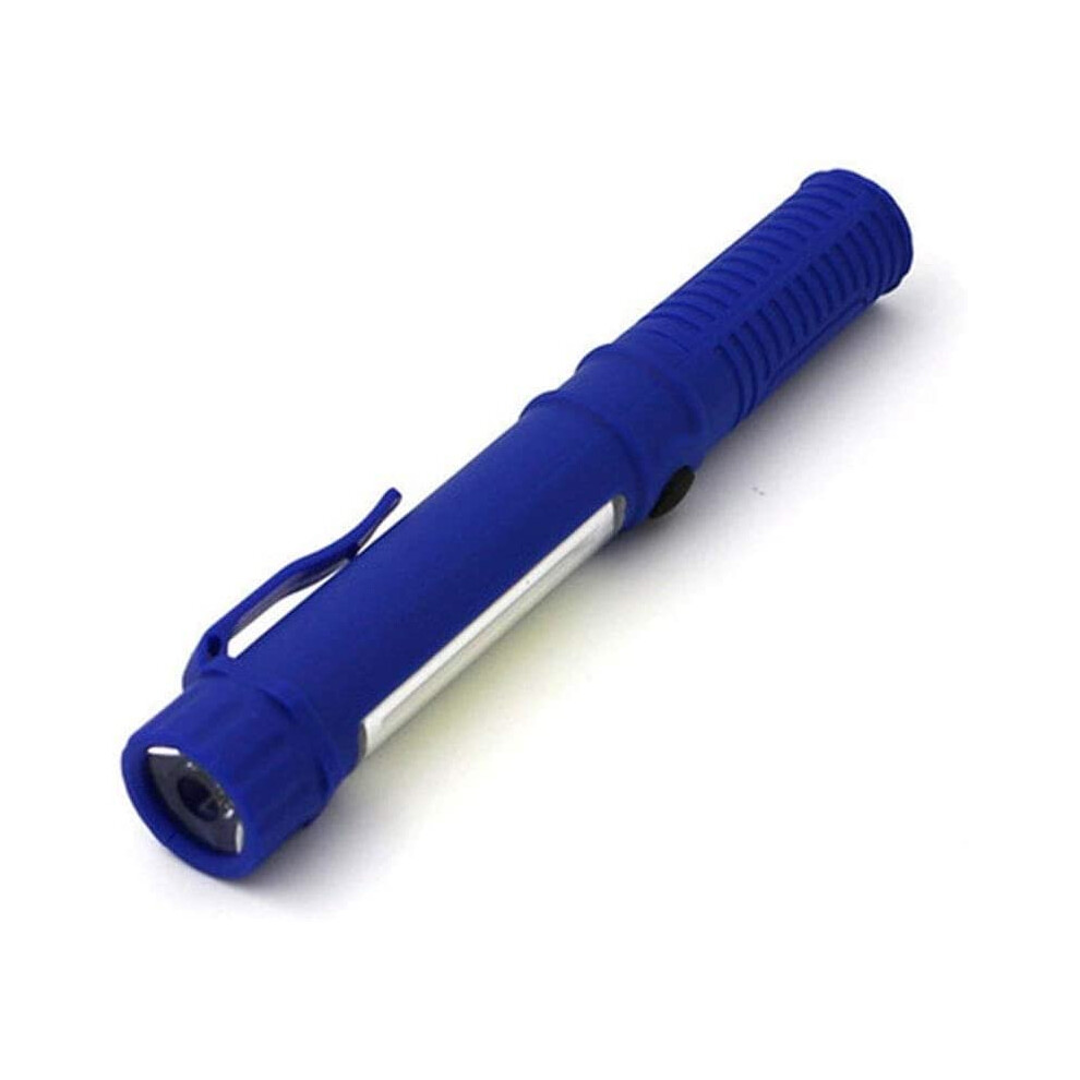 Magnetic Cob Led Flashlight With Clip, Mini Pen Work Light For Inspection And Maintenance, Blue 9351714681643
