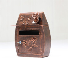 Outdoor Wall Mount Mailbox, Vintage Decorative Rustproof Iron Mailbox for Home Front Door, Brown