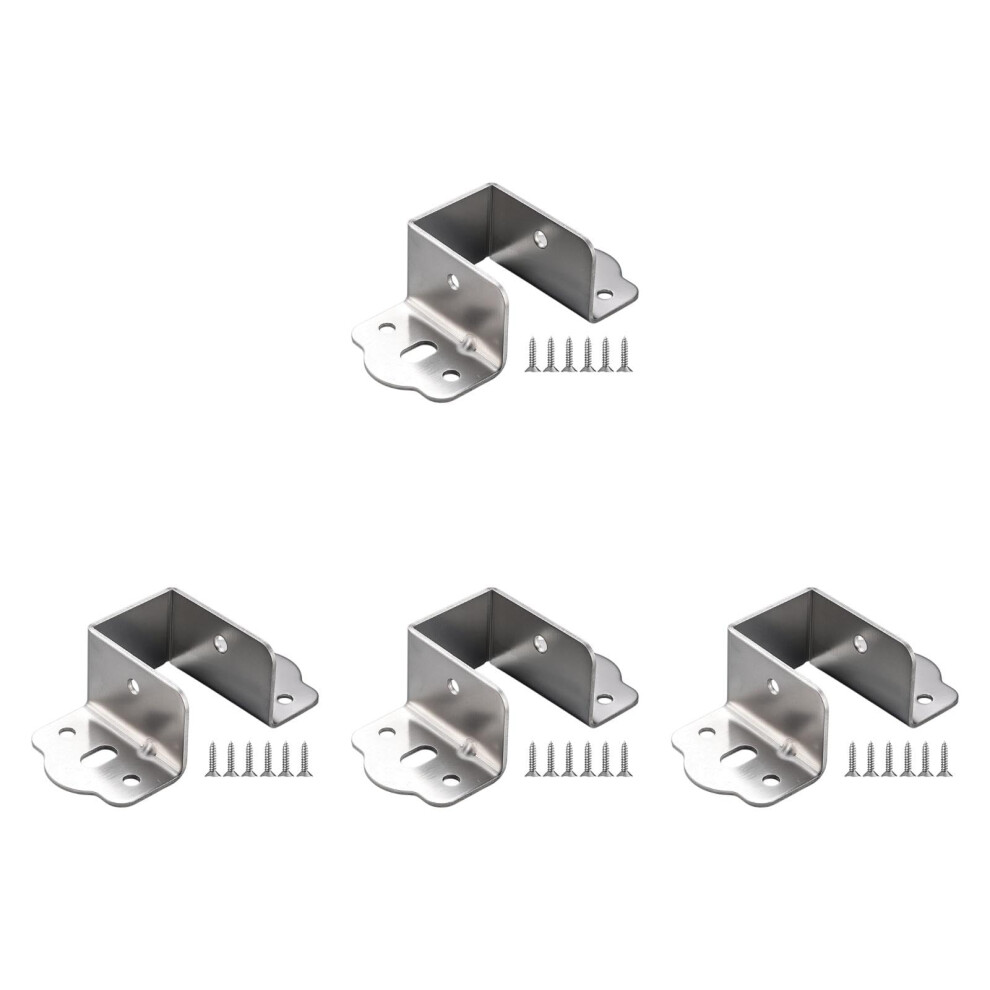 32Mm Stainless Steel Bed Rail Brackets 4 Pack, Heavy Duty Bed Frame Connectors For Stable Support 9771547056577