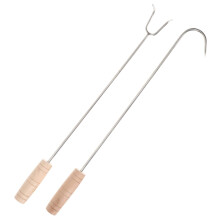 2pcs Stainless Steel Meat Hooks Set Ergonomic Long Handle WearResistant Grilling and Cooking