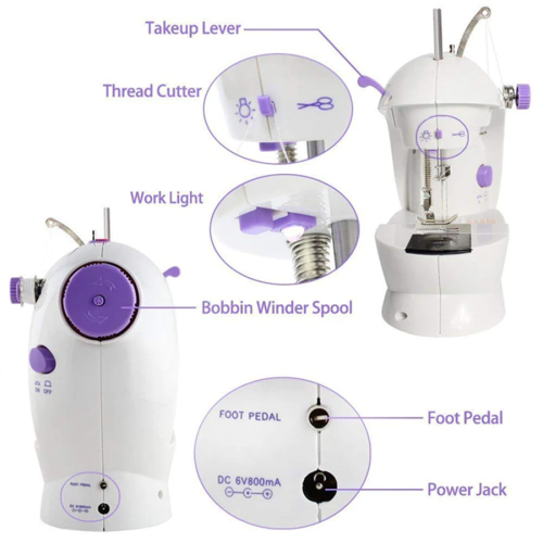 Mini portable sewing machine with light for beginners or experienced users 1
