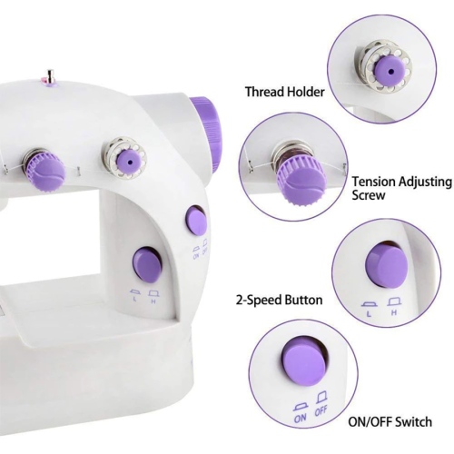 Mini portable sewing machine with light for beginners or experienced users 2