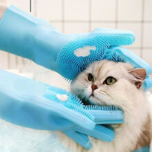 Magische siliconen badhandschoenen voor huisdieren, perfecte shampoo, honden- en kattenborstel