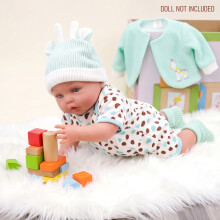 BiBi Doll 20" Baby Doll Clothes Reborn Outfit Mint Giraffe Jumpsuit & Hat Accessories Set