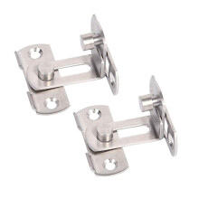 Stainless Steel Door Latch Right Angle Sliding Bolt Lock 2 Pack Heavy Duty Secure Easy Installation