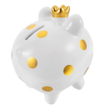 Cute Ceramic Piggy Bank for Kids Boys and Girls with Compact Size and Clean White Finish