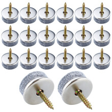 Pack of 52 Chair Leg Floor Protectors, 22mm Screw On Felt Furniture Pads with Durable Metal Base for Hardwood Floors