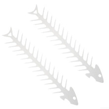 Grilled meat skewers made of stainless steel with funny fishbone shape, perfect grill accessories for all grilling enthusiasts.