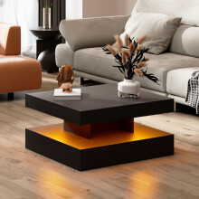 Black Square Coffee Table for Living Room