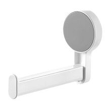 2 in 1 Wall Mounted Bathroom Towel and Toilet Paper Holder, Space Saving White Organizer