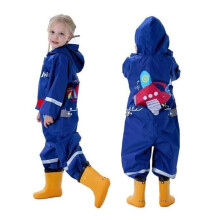 Kinderregenpak voor jongens en meisjes, waterdicht regenpak uit één stuk met design, regenjassen, regenponcho, leeftijd 1-10