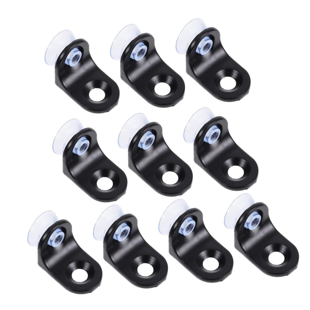 10Pcs Glass Shelf Brackets With Suction Cups, Durable Zinc Alloy Wall Mounted Holders For Bathroom And Kitchen 9351714682459